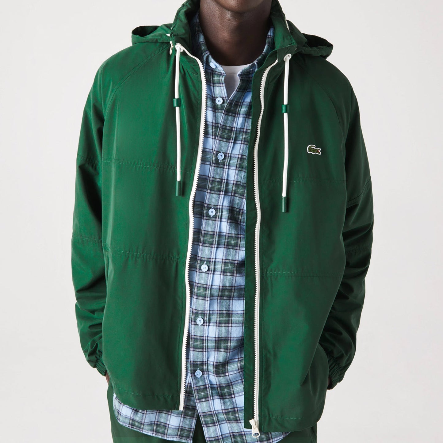 Men's Lacoste Detachable Hooded Jacket Green