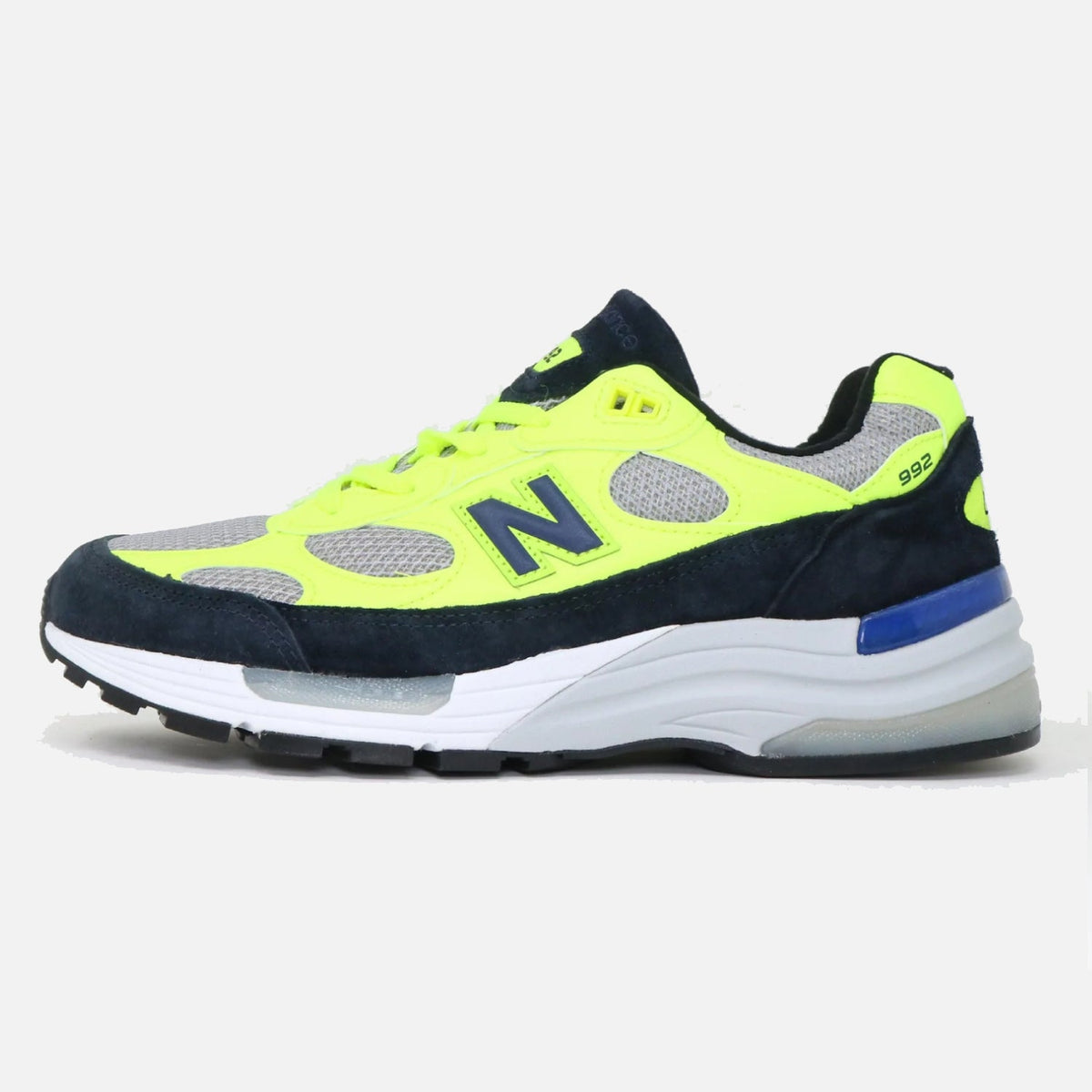 Men's New Balance 992 AF Navy Acid Yellow Trainers