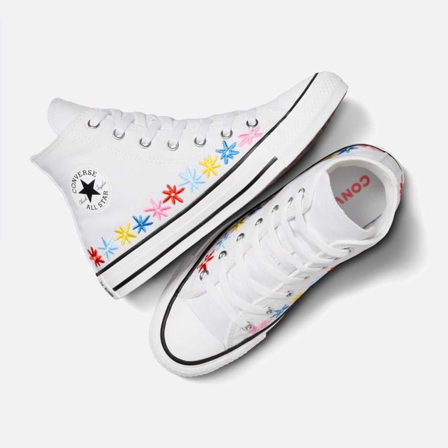 Older Kid's Converse Chuck Taylor Hi White Floral
