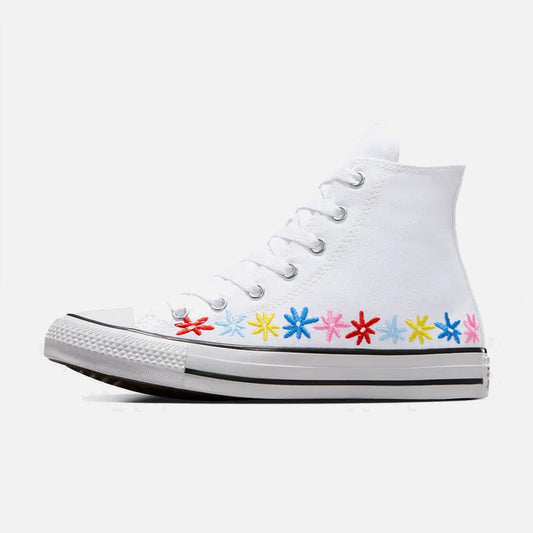 Older Kid's Converse Chuck Taylor Hi White Floral