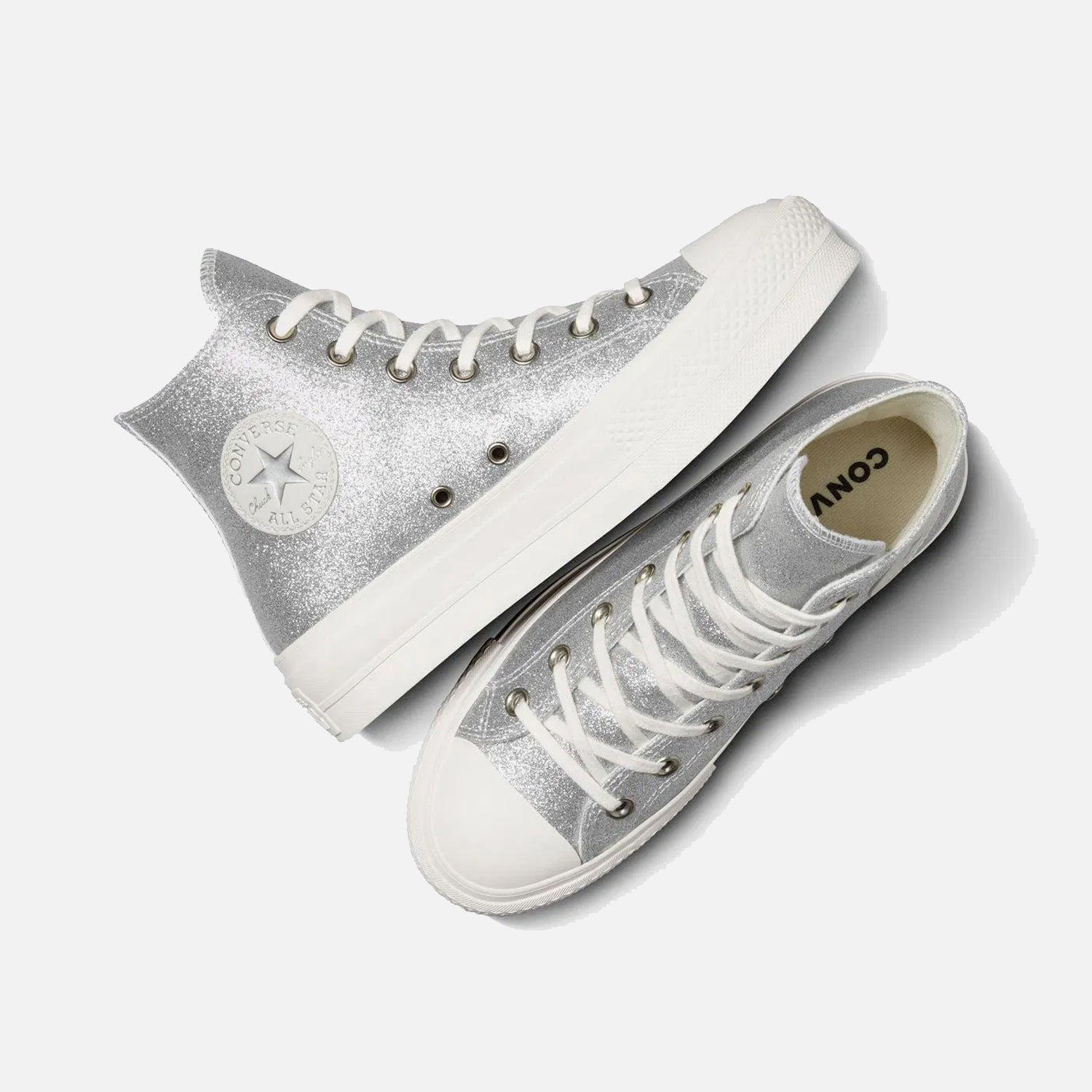 Women's Converse Chuck Taylor Lift Hi Lift Silver Glitter