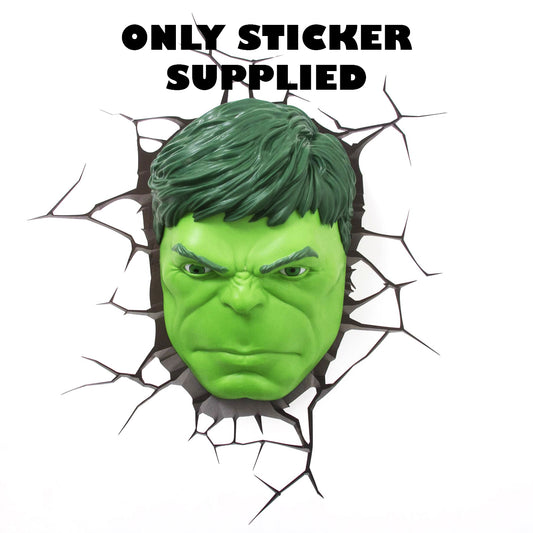 3D Deco Light FX Avengers Replacement Hulk Face Crack Wall sticker Marvel