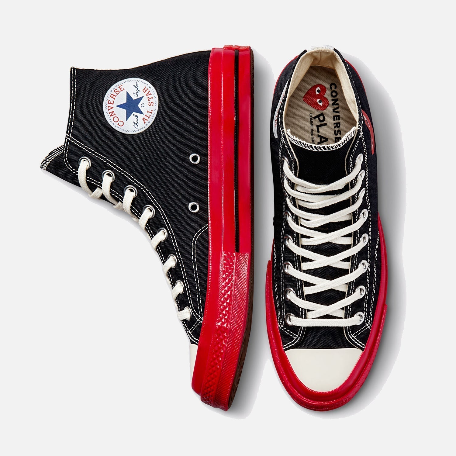 Converse x Comme Des Garcons Heart Hi chuck 70 Black Red - CDG Trainers