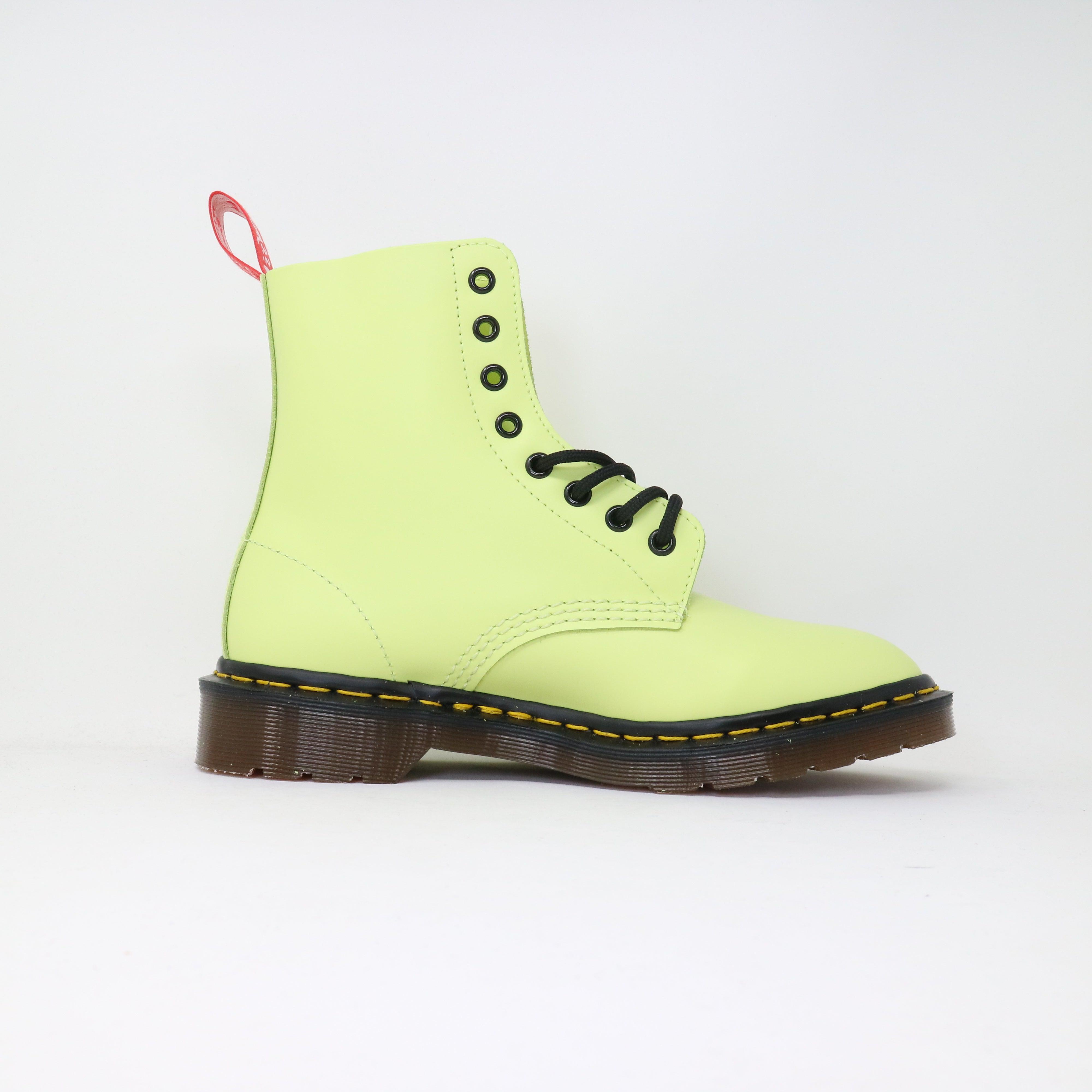 Pastel yellow store doc martens