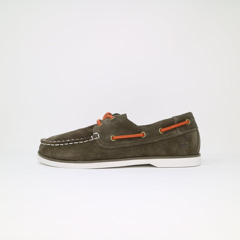 Kid's Timberland Suede Boat Shoe - Olive