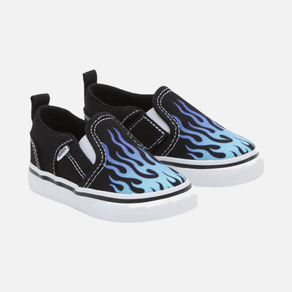 Kid's Vans Asher V Flame Slip On Trainers