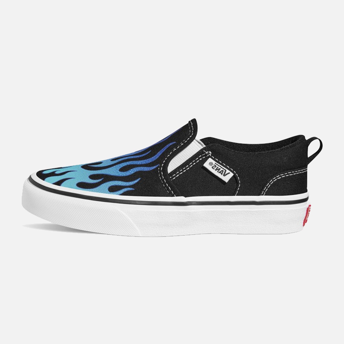Kid's Vans Asher V Flame Slip On Trainers