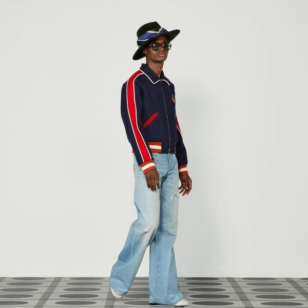 Men's Gucci Ha Ha Ha Collection Varsity Jacket