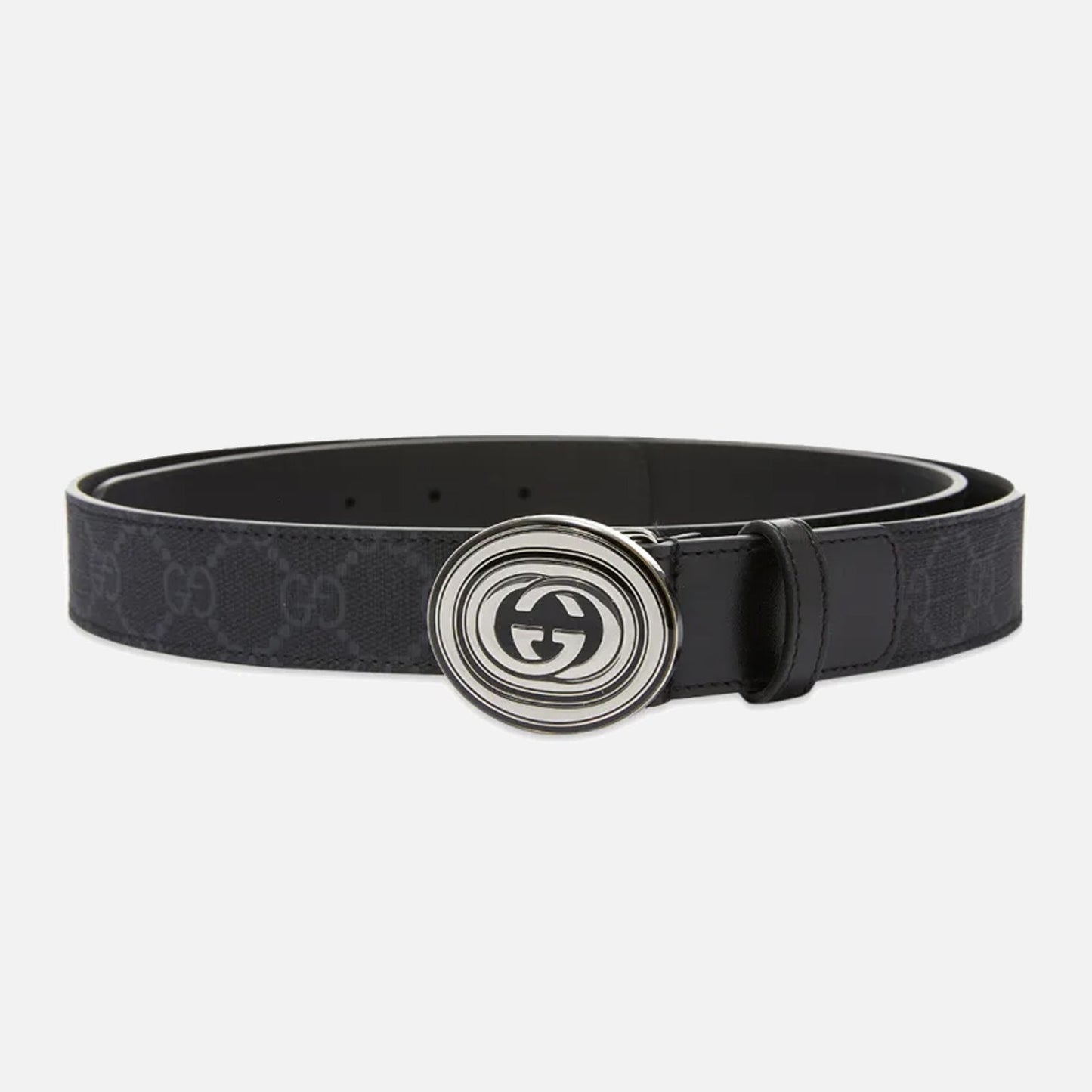 Men's Gucci Supreme Oval Buckle Belt Black