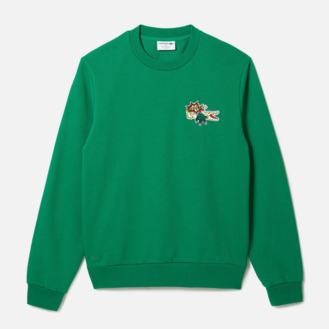 Men's Lacoste Badge Organic Cotton Sweater - Green