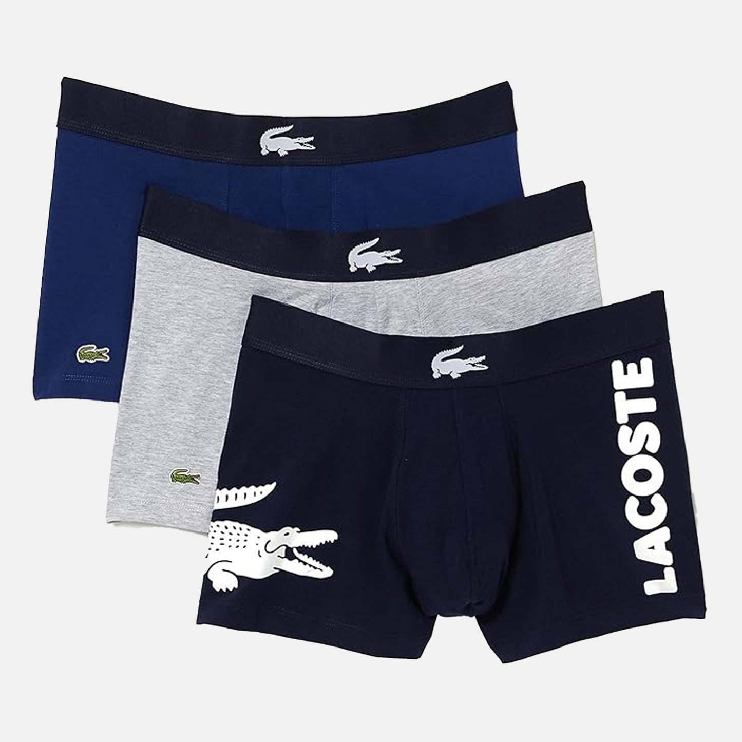 Men's Lacoste Boxer Shorts - 3 Pack Navy Grey