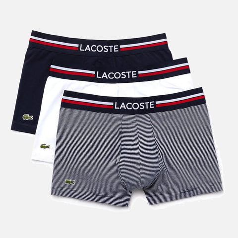 Men's Lacoste Boxer Shorts - 3 Pack Navy White
