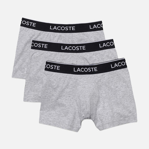 Men's Lacoste Boxer Shorts x 3 Grey Navy