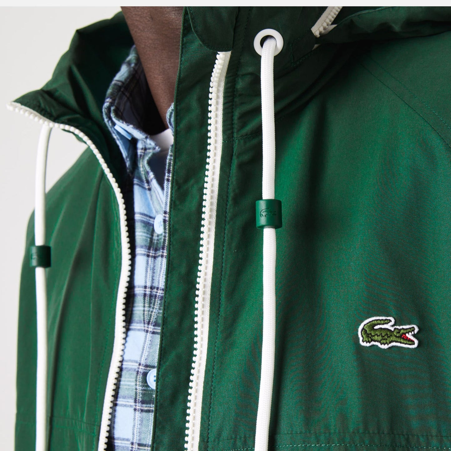 Men's Lacoste Detachable Hooded Jacket Green