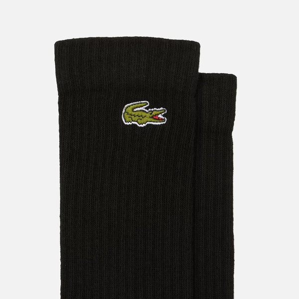 Men's Lacoste Embroidered Black Sports Socks x 3