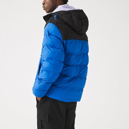 Men's Lacoste Hooded Puffer Jacket - Black Blue