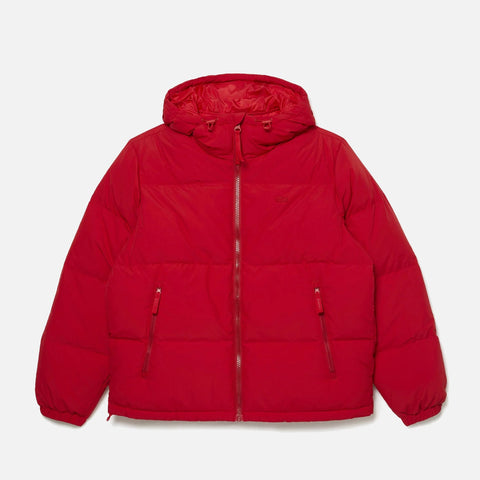Men's Lacoste Hooded Puffer Jacket - Red