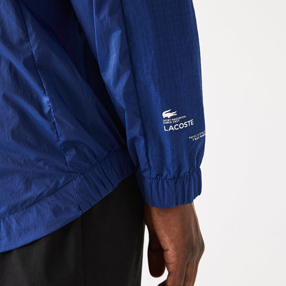 Men's Lacoste Lightweight Hooded Jacket Blue