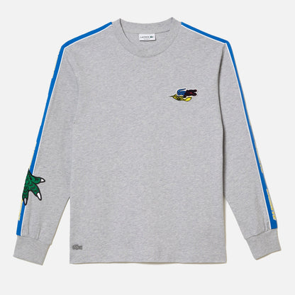 Men's Lacoste Long Sleeve Cotton T-Shirt Grey