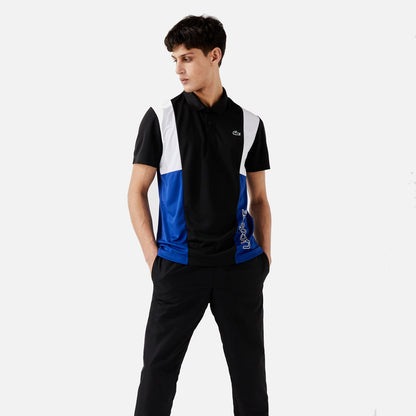 Men's Lacoste Sport Polo Shirt Black Blue