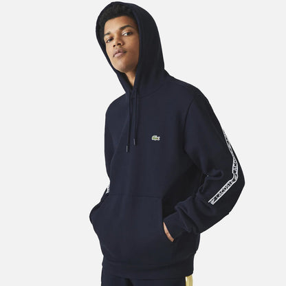 Men's Lacoste Tape Pullover Hoodie Navy