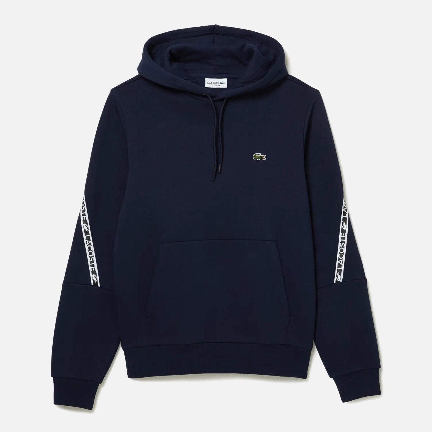 Men's Lacoste Tape Pullover Hoodie Navy