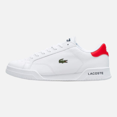 Men's Lacoste Twin Serve White Red Leather