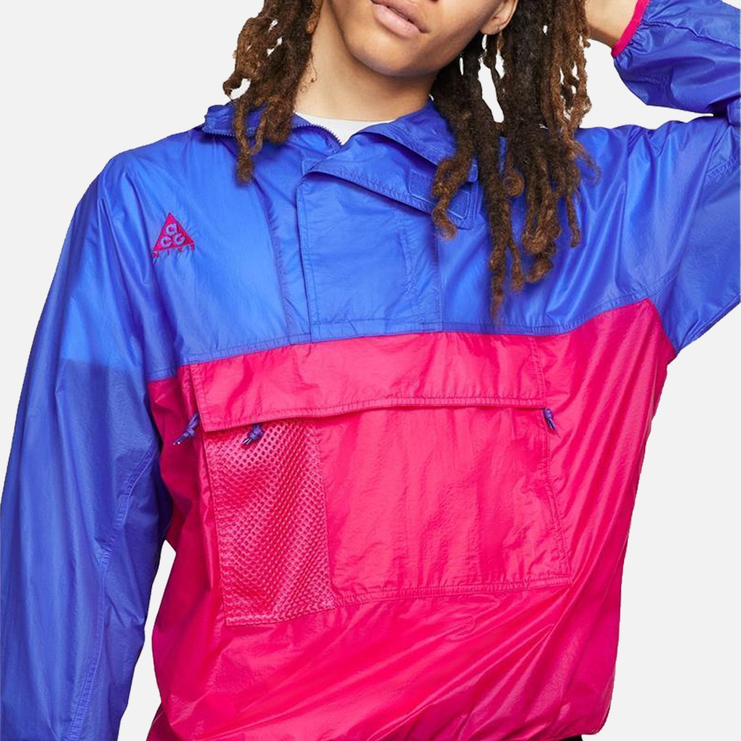 Men s Nike ACG Hooded Anorak Blue Pink