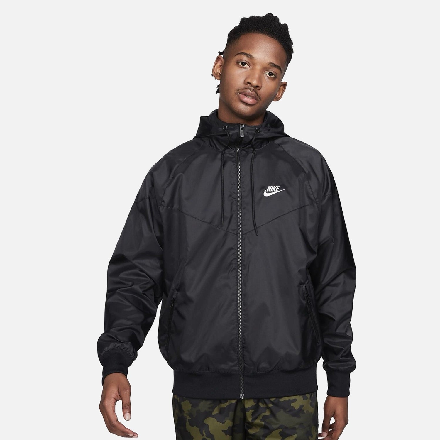Men's Nike Hooded Windrunner Running Jacket - Black