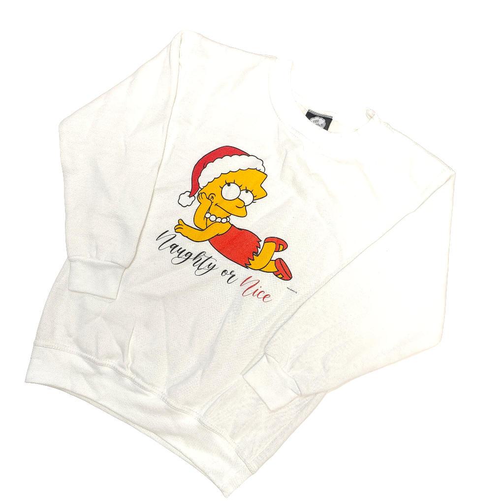 Official Lisa Simpson Christmas Vintage Sweater White