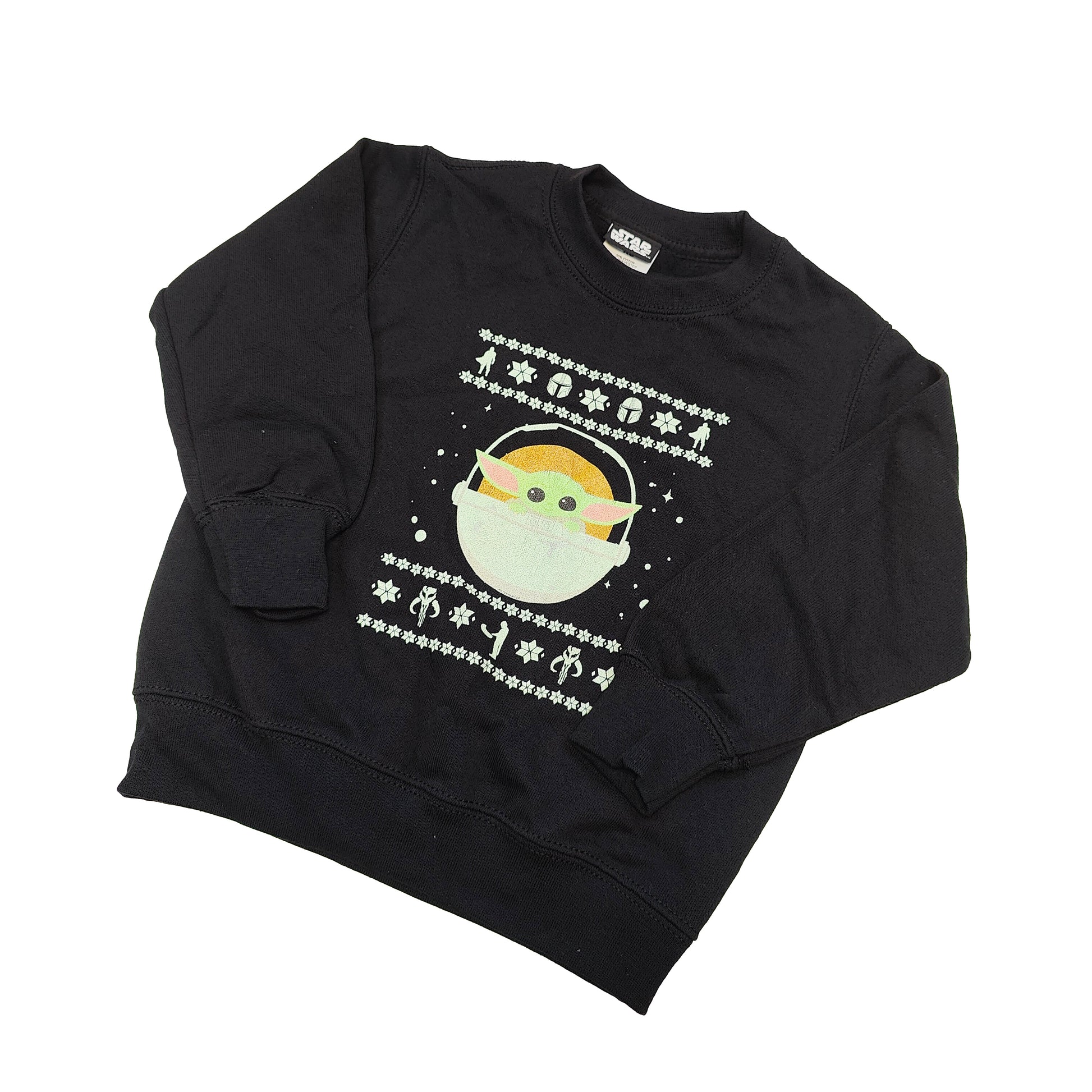 Official Mandalorian Grogu Kids Christmas Sweater Black – THE