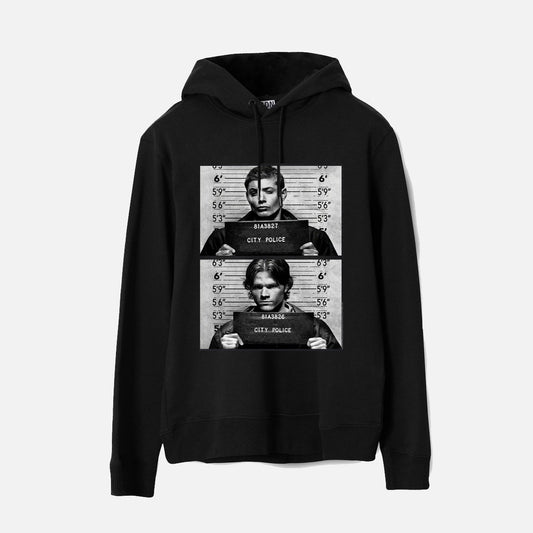 Official Supernatural Winchester Mugshot Black Hoodie