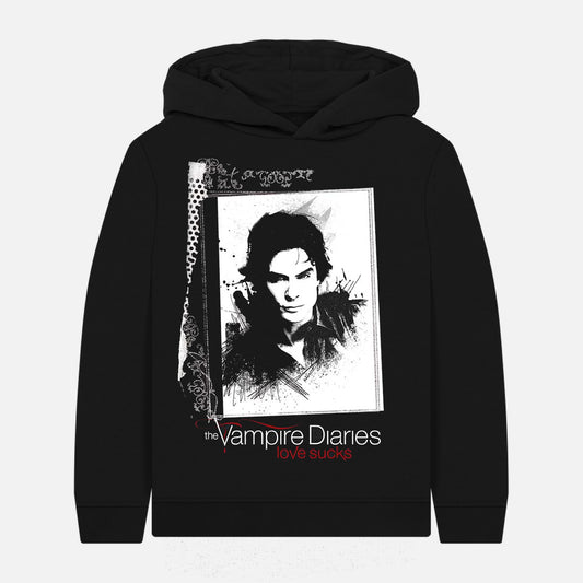 Official Vampire Diaries Damon Salvatore Black Hoodie Ian Somerhalder