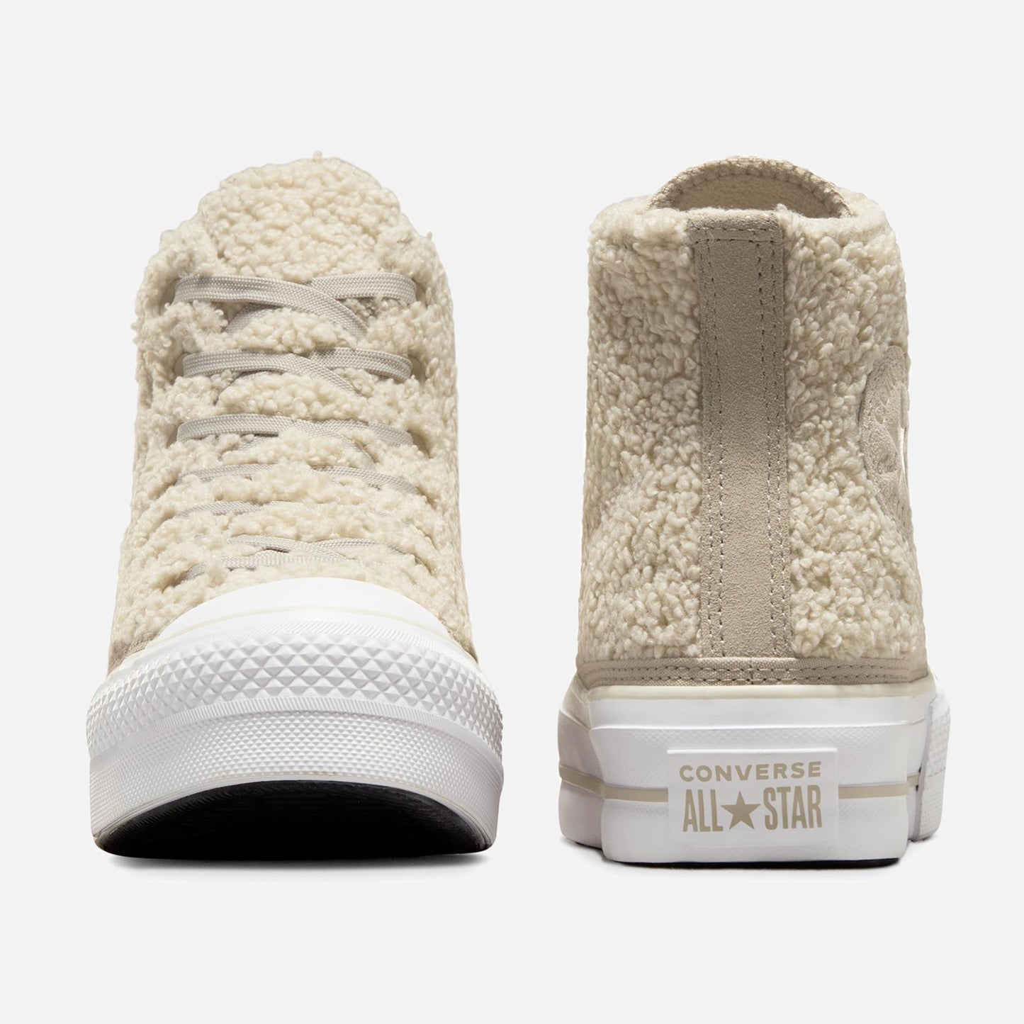 Women's Converse Chuck Taylor Lift Hi Reverse Sherpa Cream