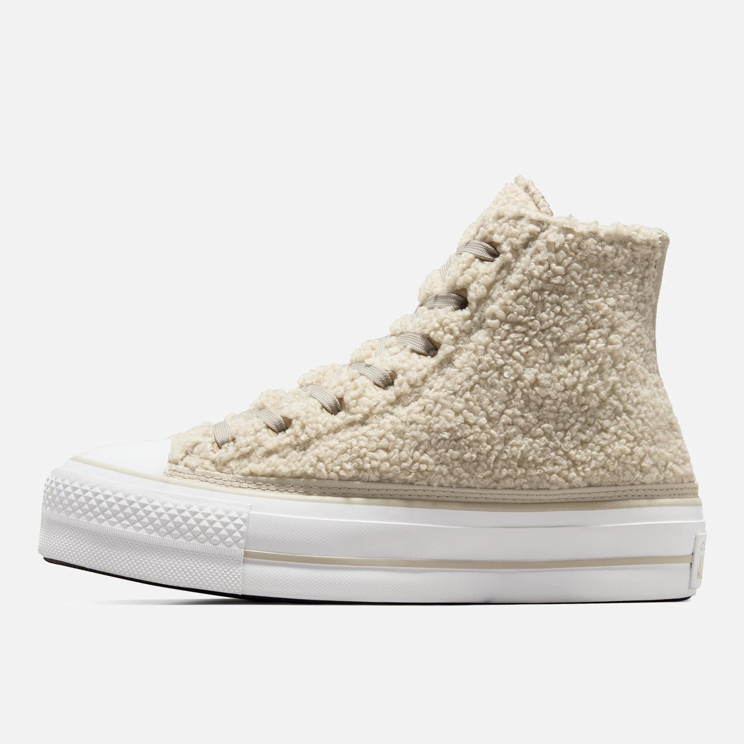 Women's Converse Chuck Taylor Lift Hi Reverse Sherpa Cream