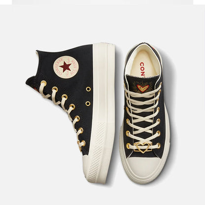 Women's Converse Chuck Taylor Lift Hi Vintage Black Hearts