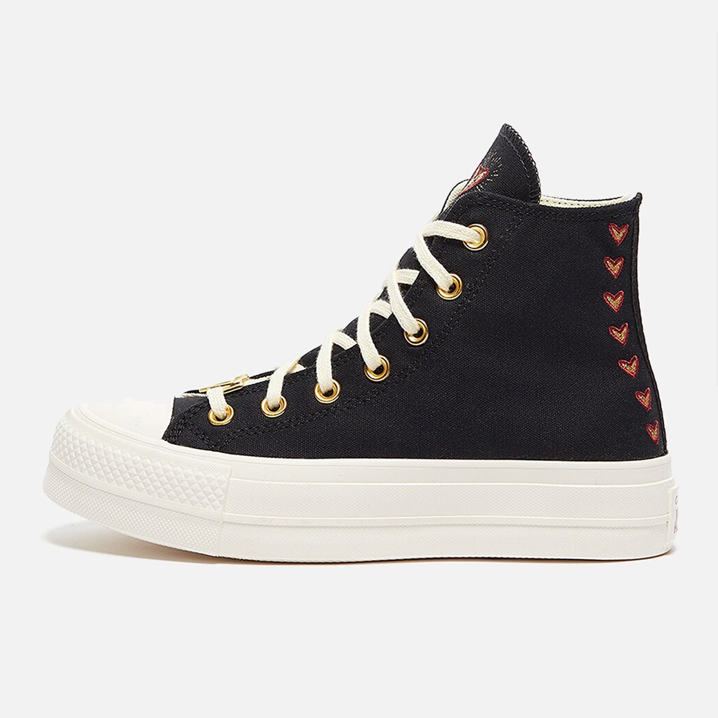 Women's Converse Chuck Taylor Lift Hi Vintage Black Hearts