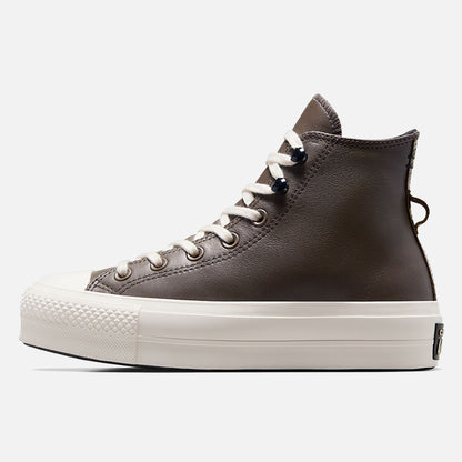 Women's Converse Chuck Taylor Lift Platform Hi Brown Leather