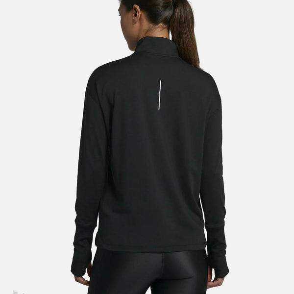 Women's Element Dri-Fit 1/4 Zip Long Sleeve Running Top - Black