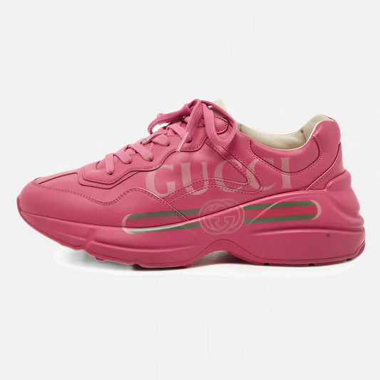 Women's Gucci Rhyton Pink Leather Trainers