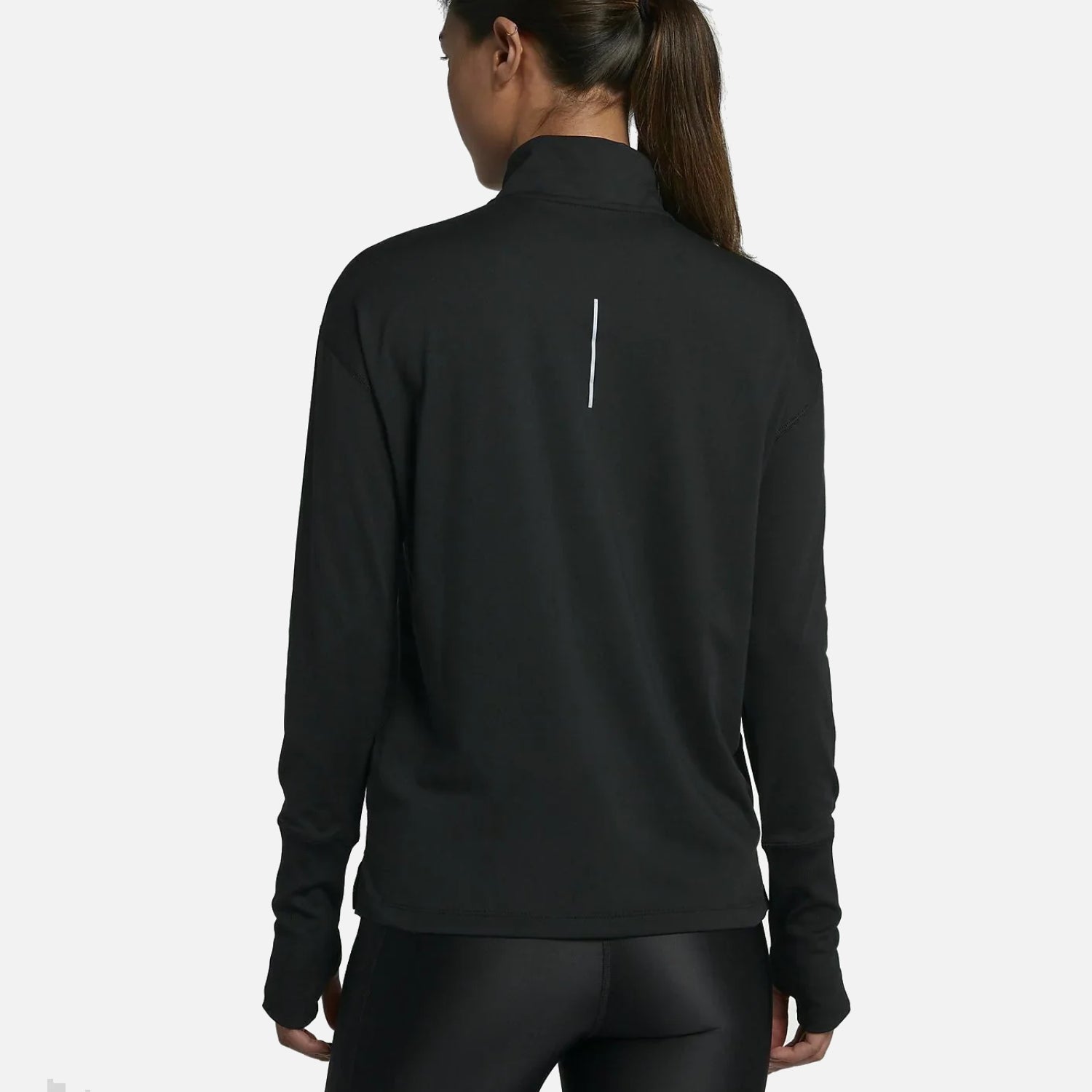 Women s Element Dri Fit 1 4 Zip Long Sleeve Running Top Black THE SNEAKER OUTLET